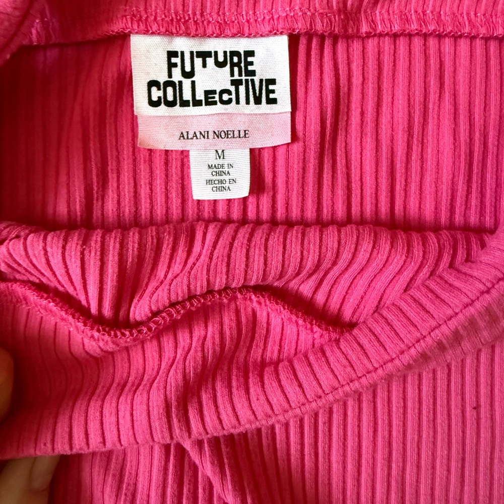 Pink Ribbed Women's Halter Dress - Picture 2 of 2